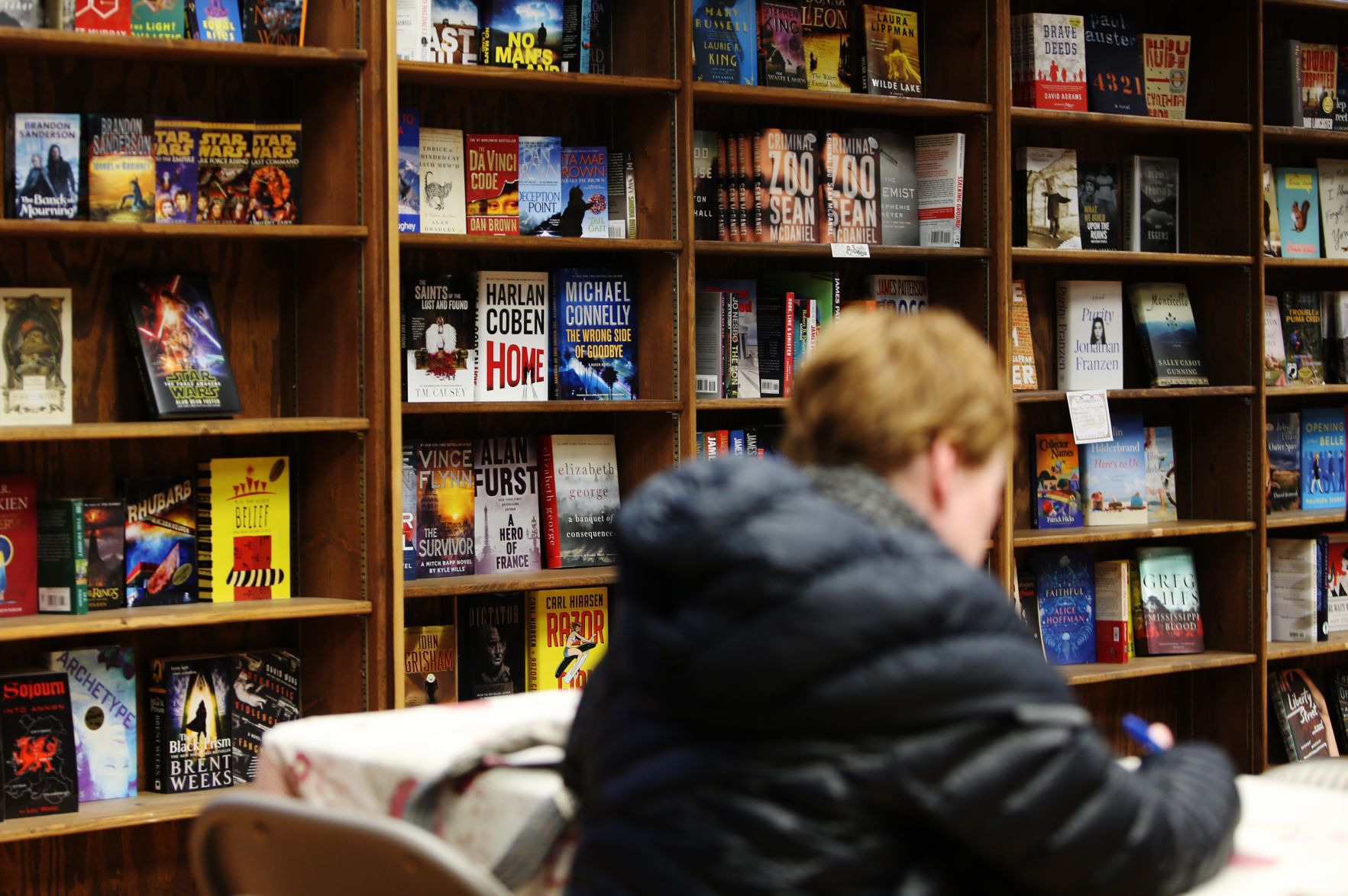 A customer sits in the House of Books